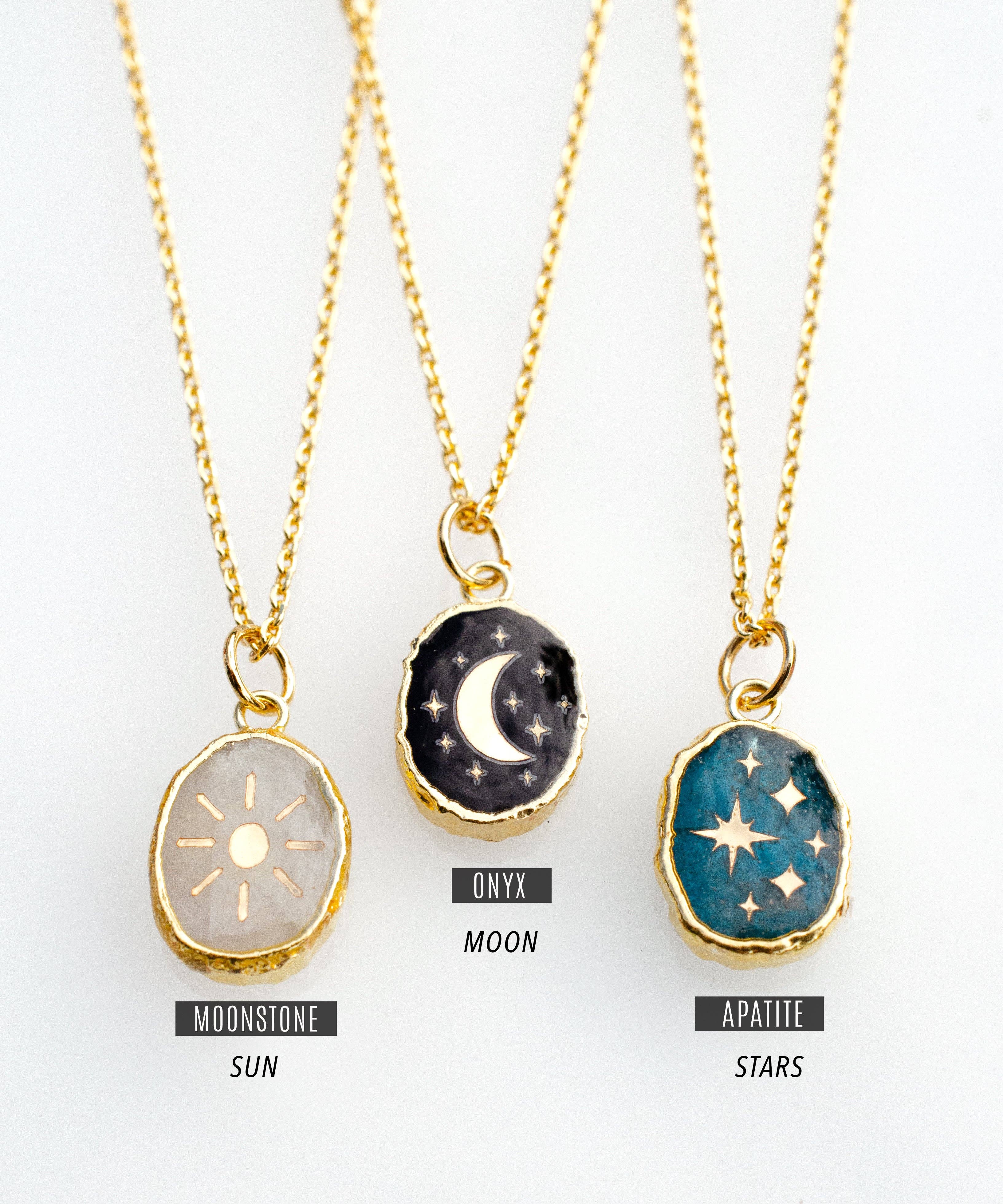 Celestial Gemstone Pendant Necklace