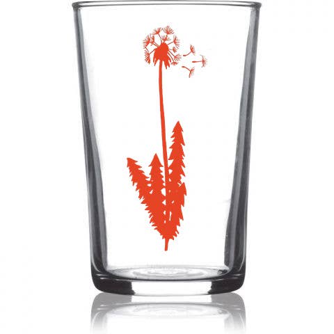 botanical print shot glasses in red