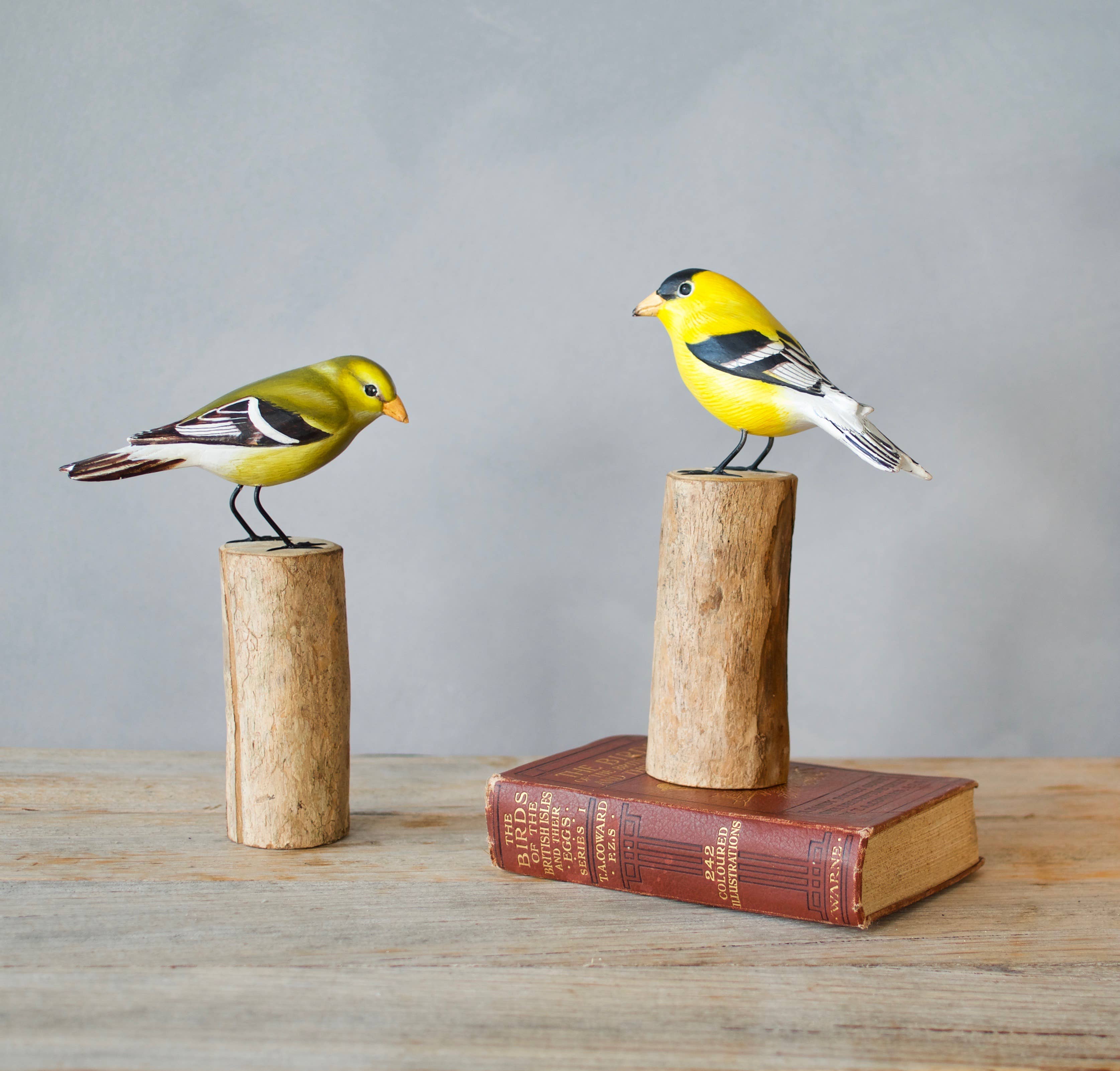 Gold Finch - Male - 7.5"H - Hand Carved Ornament