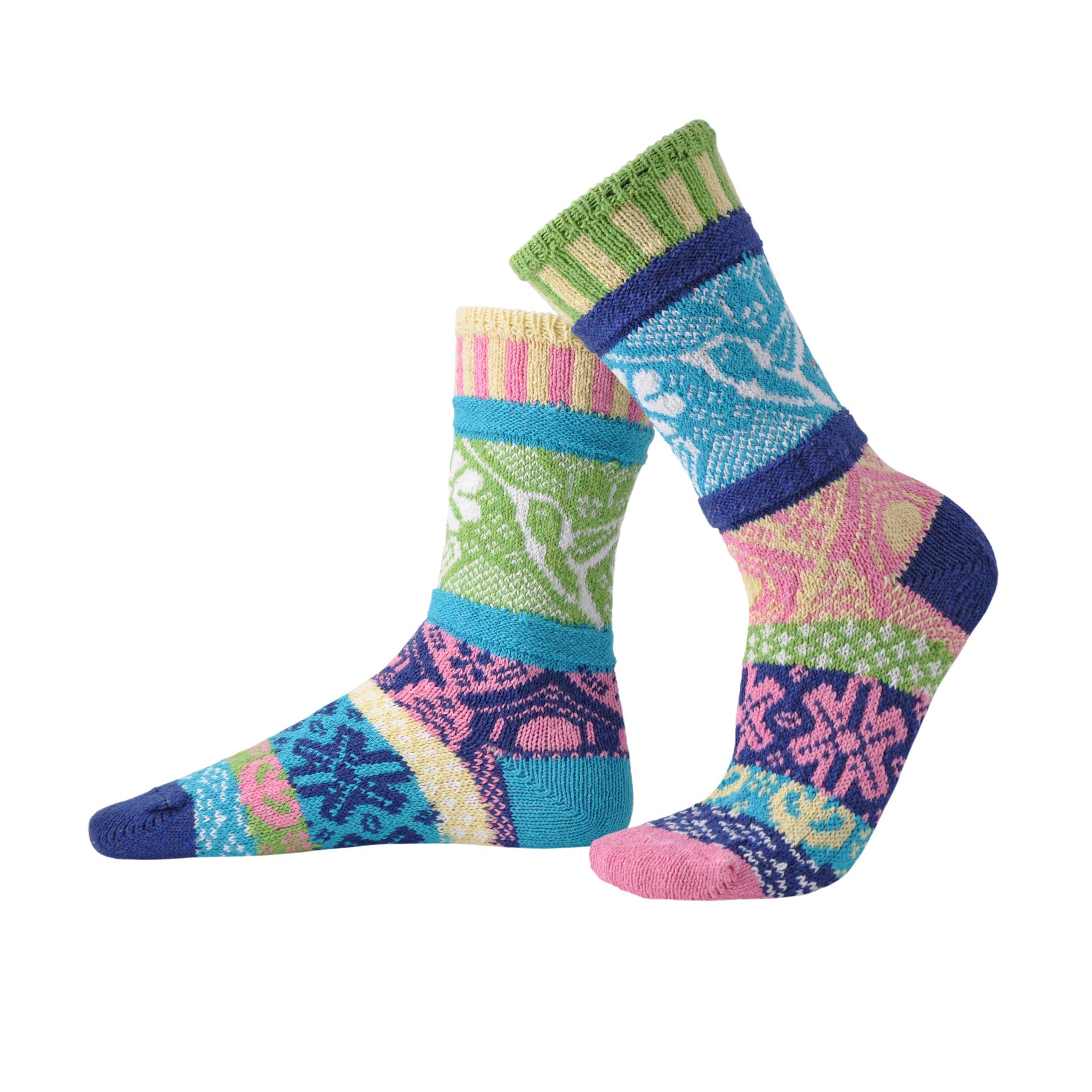 Hummingbird Crew Socks by Solmate Socks - vibrant and colorful crew-length design supporting hummingbird conservation efforts.