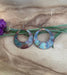 Boho Large circle earrings with unique copper designs and colors, lightweight and featuring stainless steel French hooks.