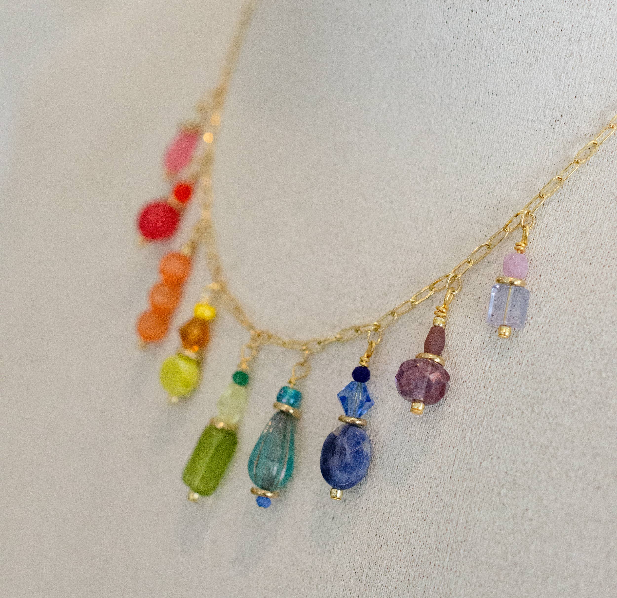 Rainbow Charm Necklace - Mosaic