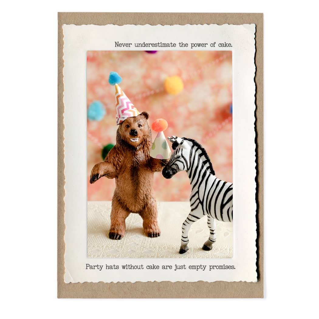Bear Zebra Birthday greeting card by The Memorable Image