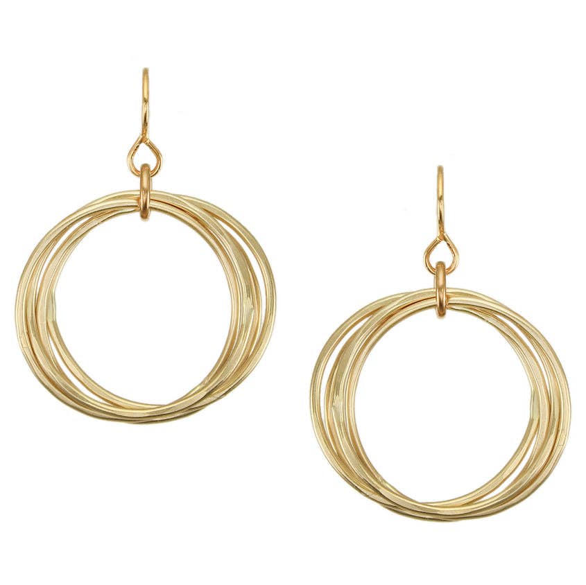 Medium Ring Bunch Wire Earrings by Marjorie Baer, handcrafted jewelry made in California