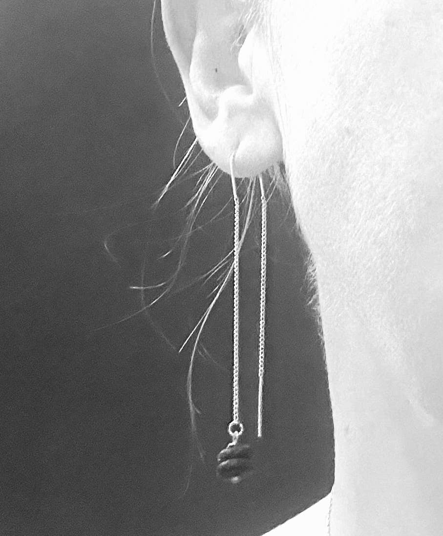 Alternate view of River Rock Silver Threaders by Suzanna Garrett Designs — long threaders keep the line clean while tiny river pebbles add just enough natural texture