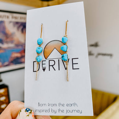 DeRive Threader Earrings with Turquoise