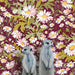 Detailed illustration of two meerkats by Emily Uchytil, set against a colorful floral background, showcasing the fine art print quality.