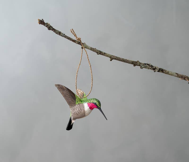 Hummingbird wood ornament