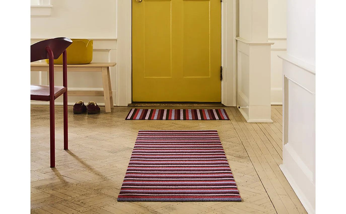 Even Stripe Shag Mat | Berry