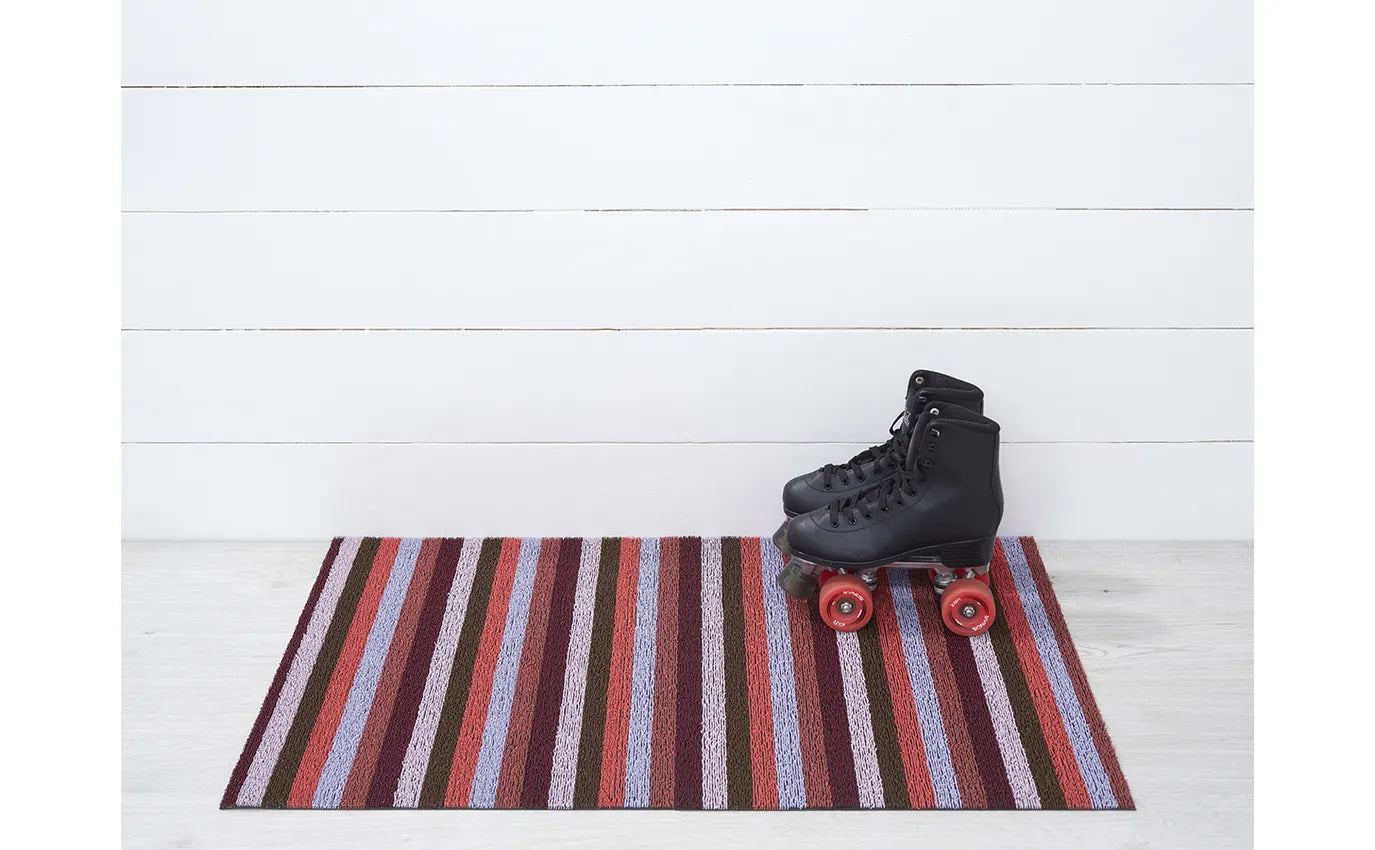 Even Stripe Shag Mat | Berry