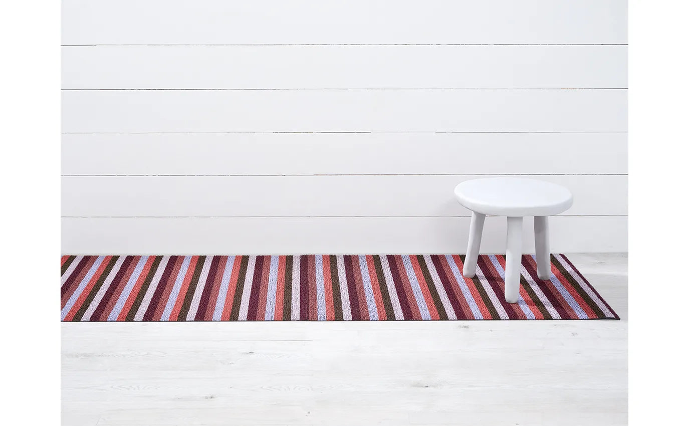 Even Stripe Shag Mat | Berry