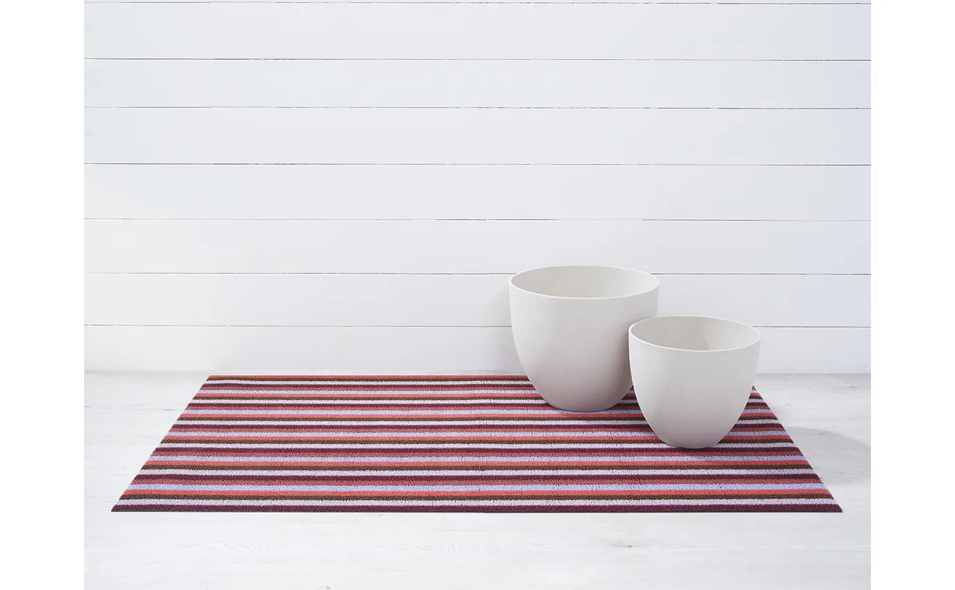 Even Stripe Shag Mat | Berry