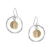 Small Hammered Ring with Curved Disc Wire Earrings by Marjorie Baer, handcrafted jewelry made in California