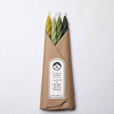 Green Beeswax Spiral candles