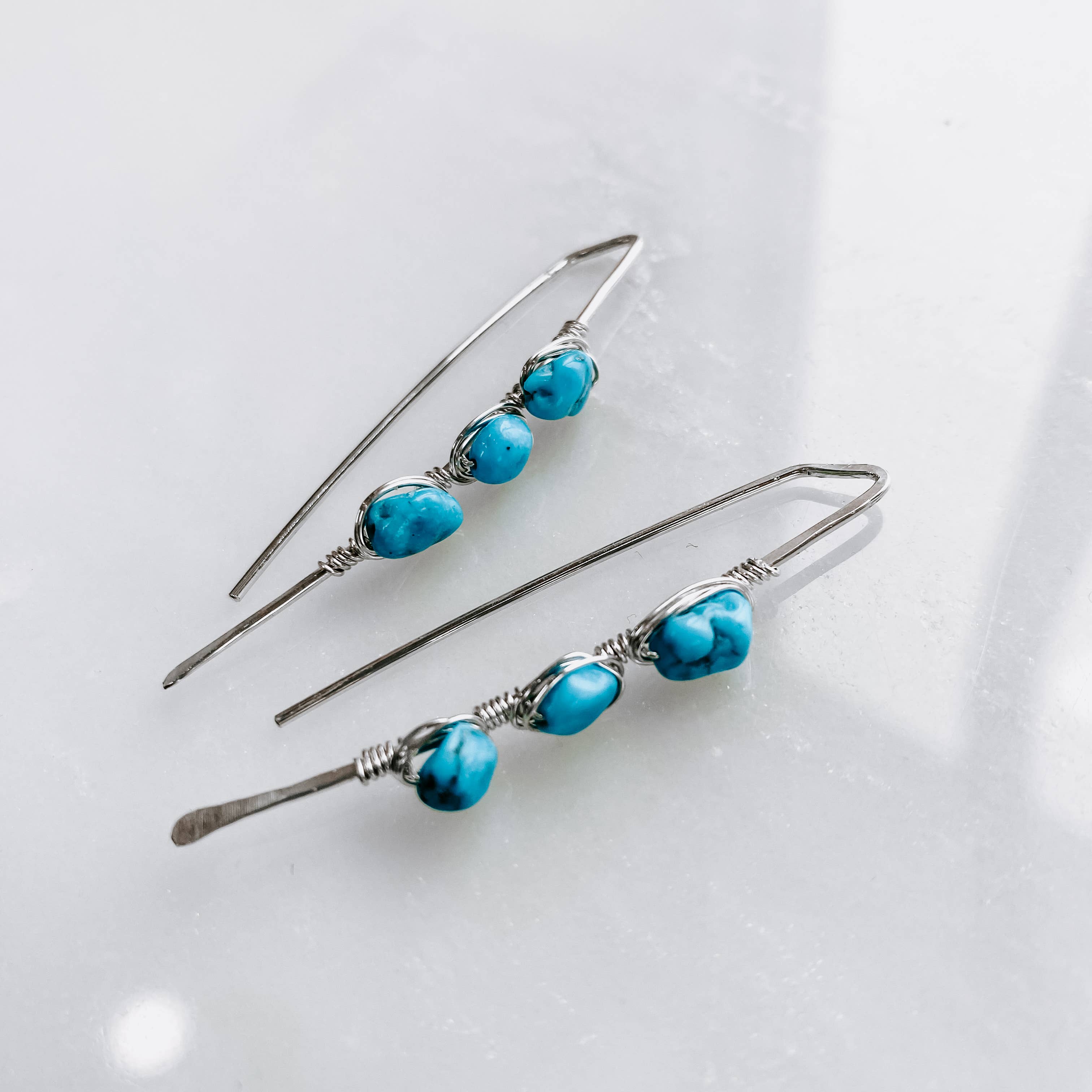 Threader Earrings with Turquoise