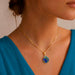 18K Gold Plated Handmade Blue Crystal Drop Pendant - Unique Royal Statement Piece that makes even your grandma jealous!