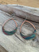 Rounded Teardrop Fire Painted Copper Earrings featuring a brushed finish and colorful swirl design, lightweight and unique, perfect for everyday wear.