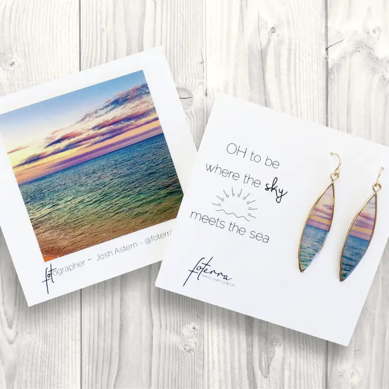 Oh To Be Where The Sky Meets The Sea Gold Earrings