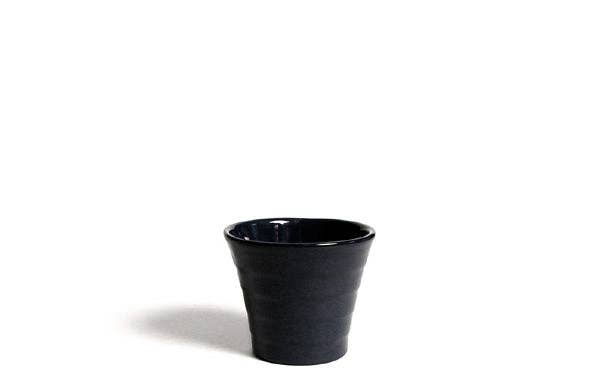 Black ceramic planter