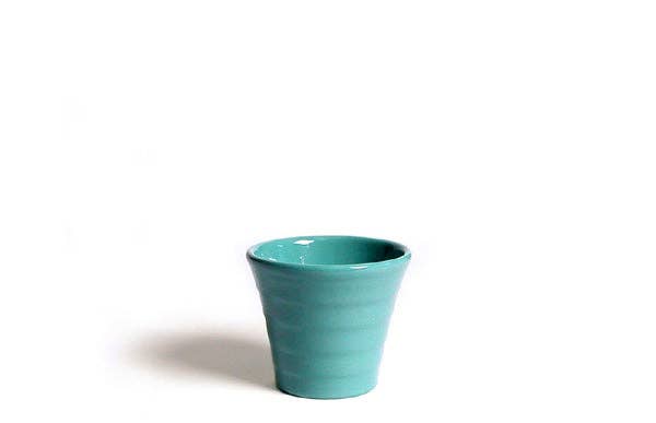 Turquoise ceramic planter