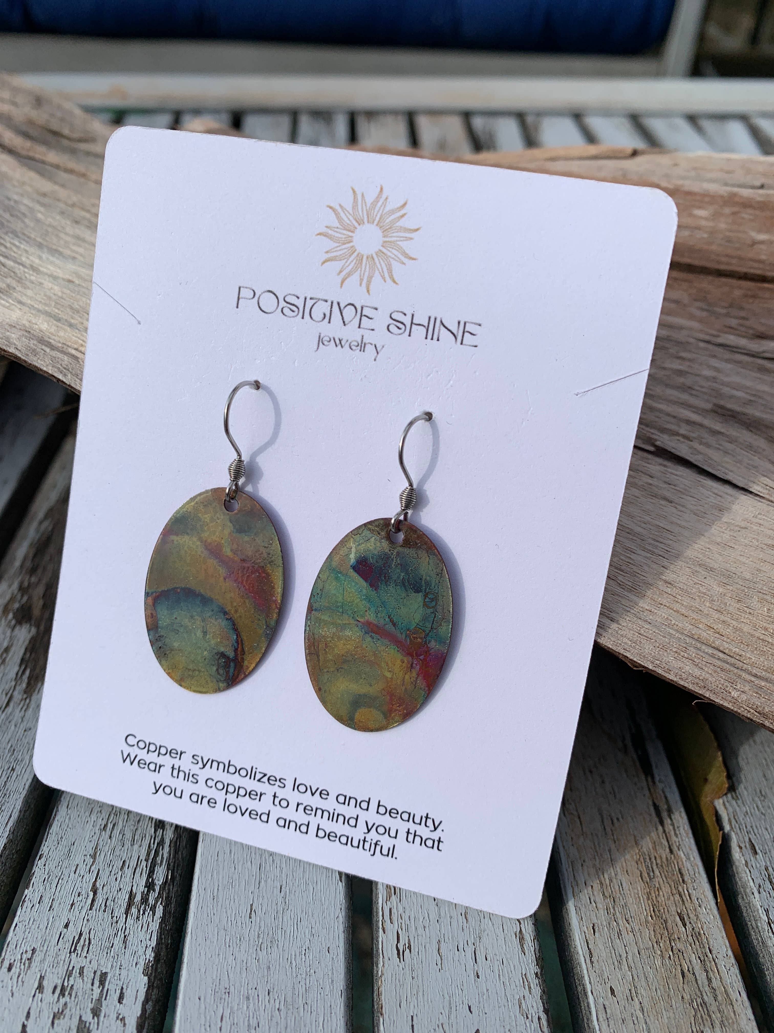 Oval Copper Earrings