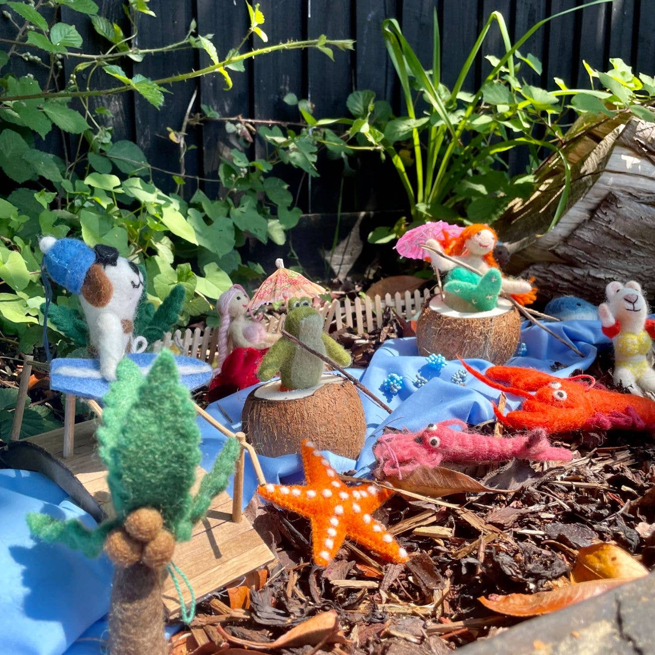 Handmade Felt Waveriding Surfer Dog Hanging Decoration