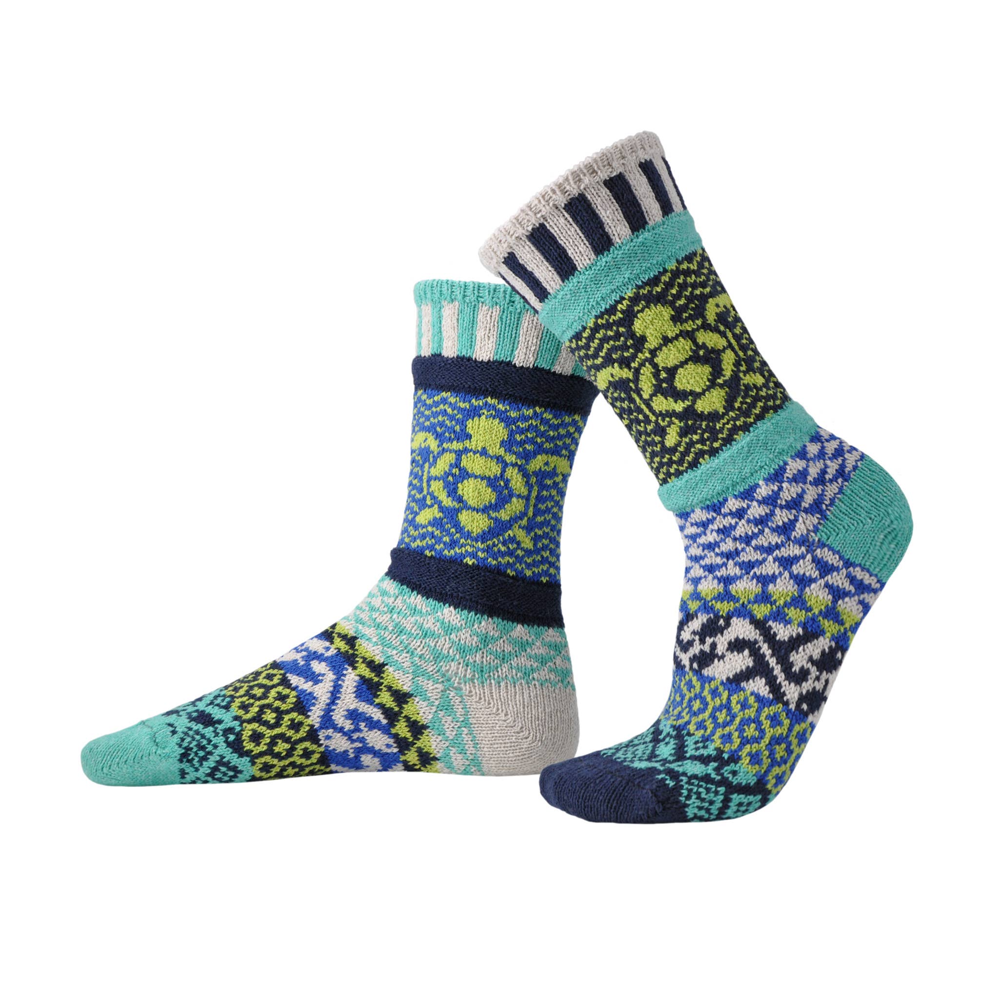 Ocean Crew Socks in vibrant Aquamarine and Royal Blue colors, perfect for ocean lovers.
