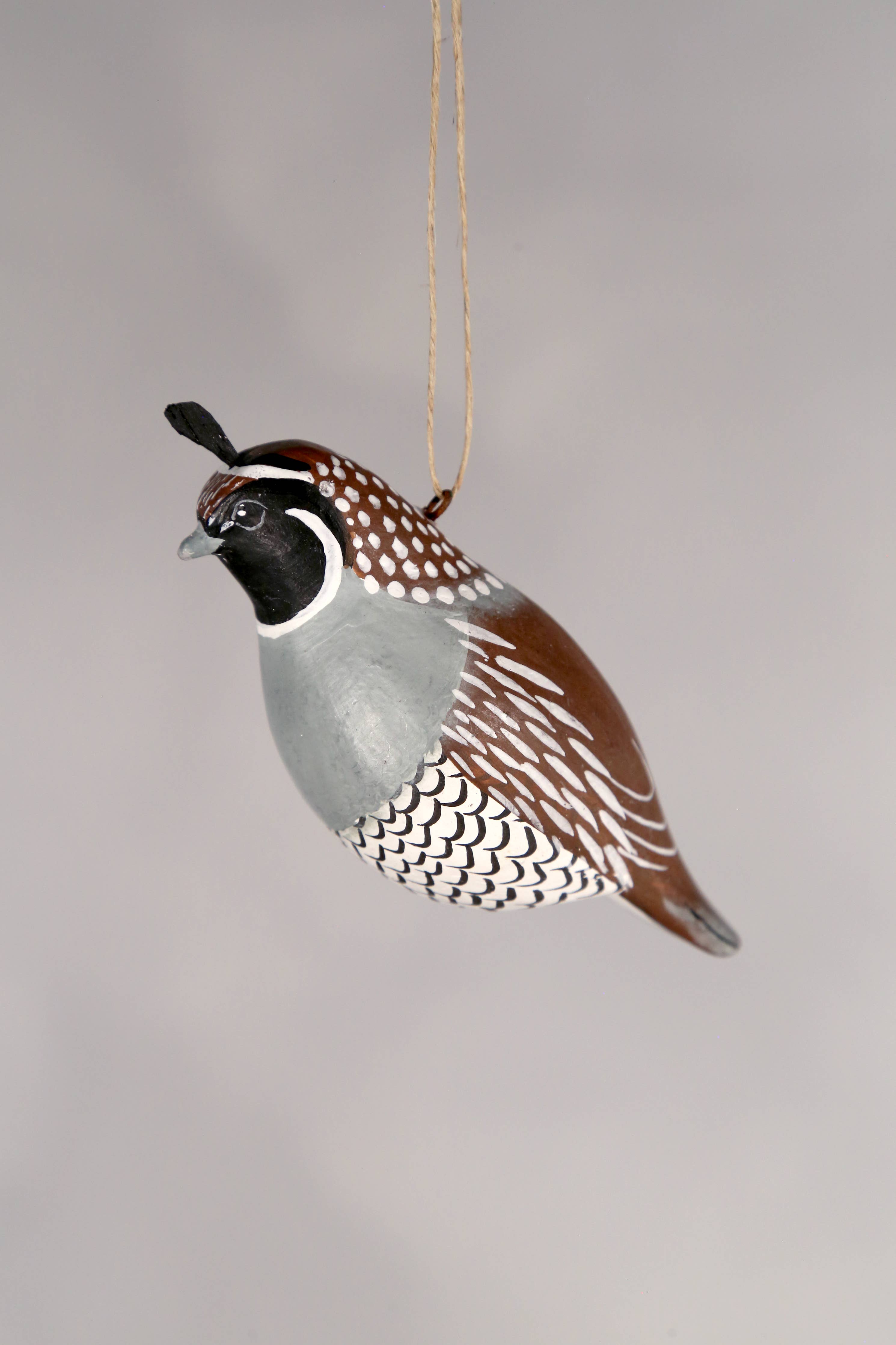 Hanging Quail Wooden Ornament