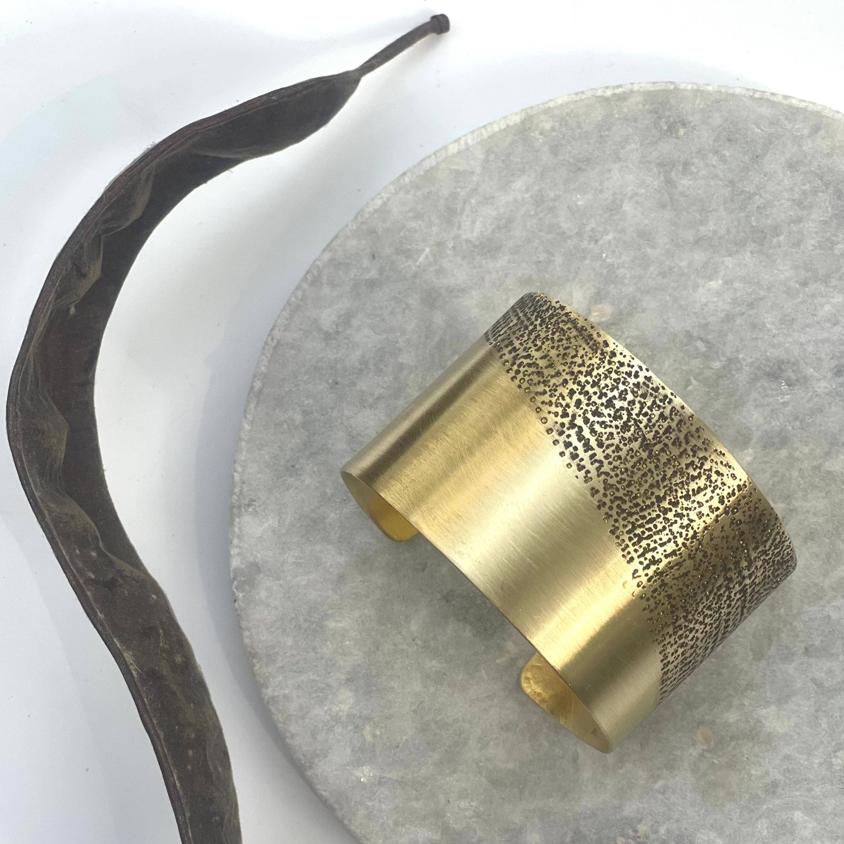 textured brass cuff