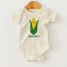 Corn Cob Homegrown Baby Bodysuit - Cute baby onesie made of 100% soft cotton, perfect for diaper changes with snap closures, available in multiple sizes.