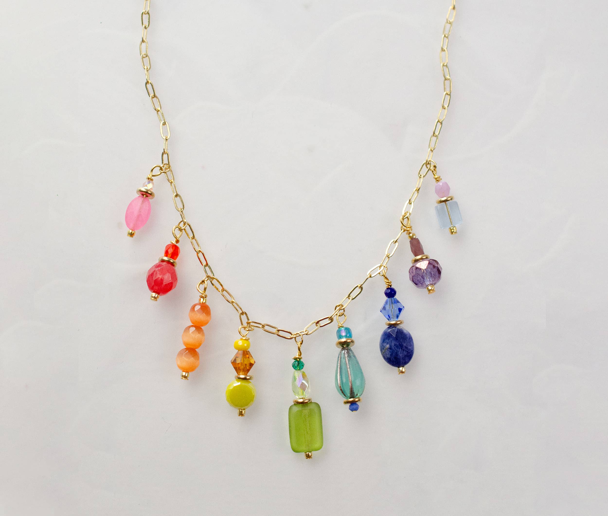 Rainbow Charm Necklace - Mosaic