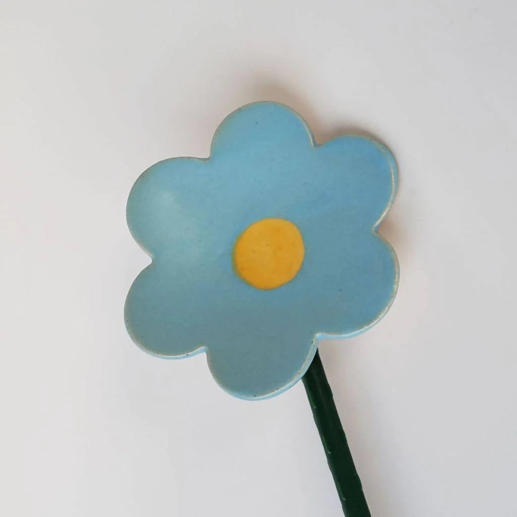 decorative garden stake - blue flower
