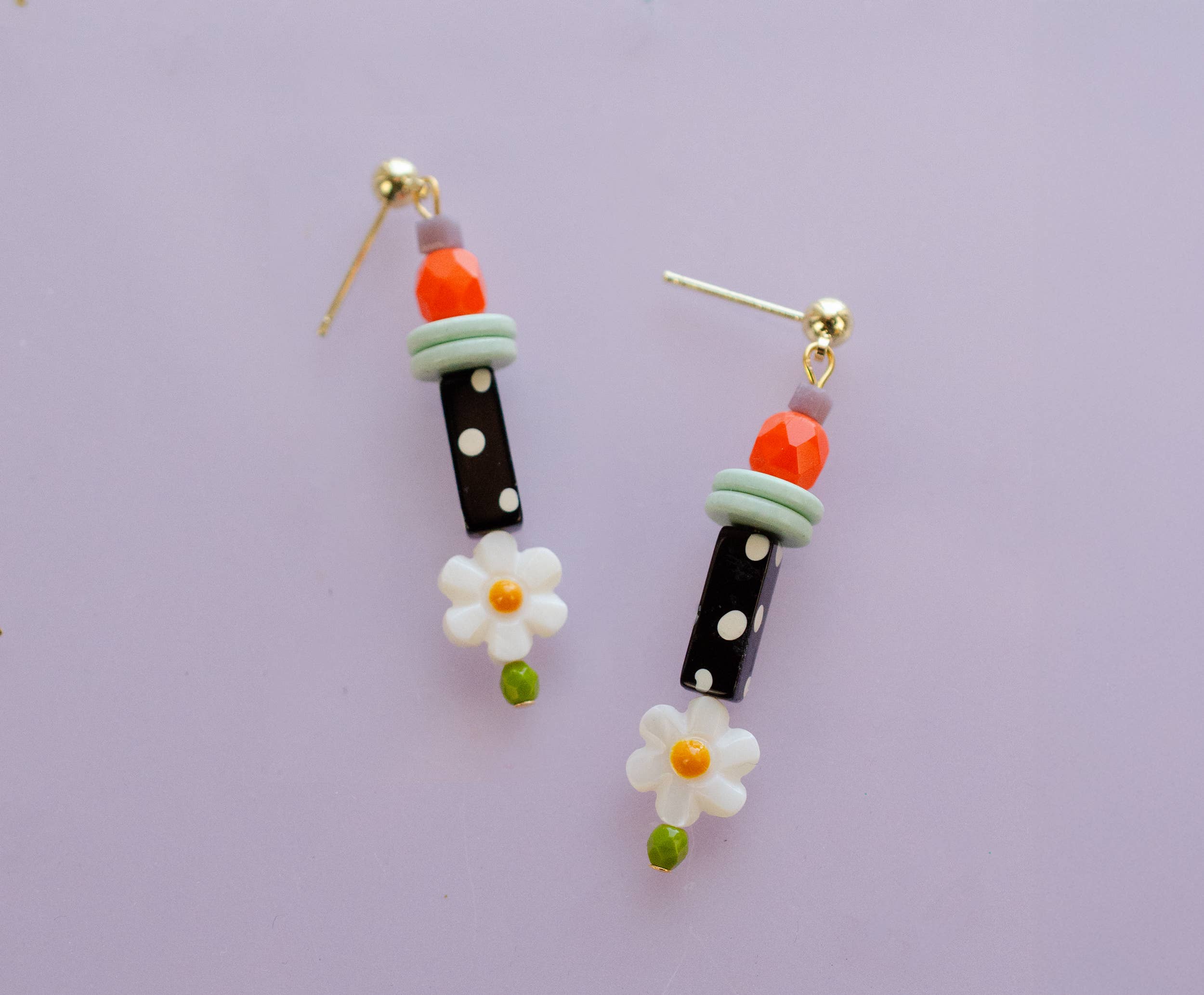 Black and White Polka Dot Earrings