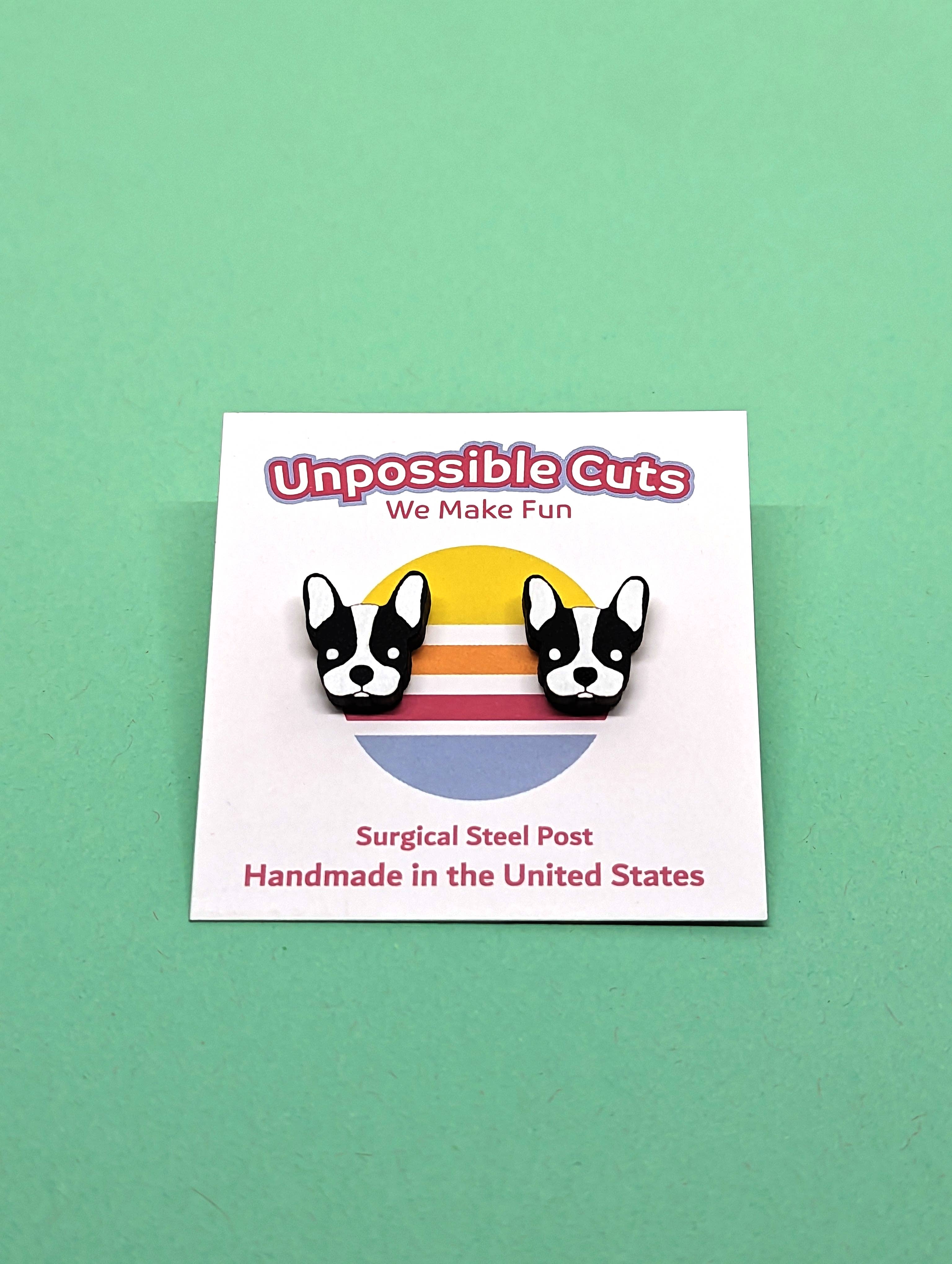 Boston Terrier Stud Handmade Earrings