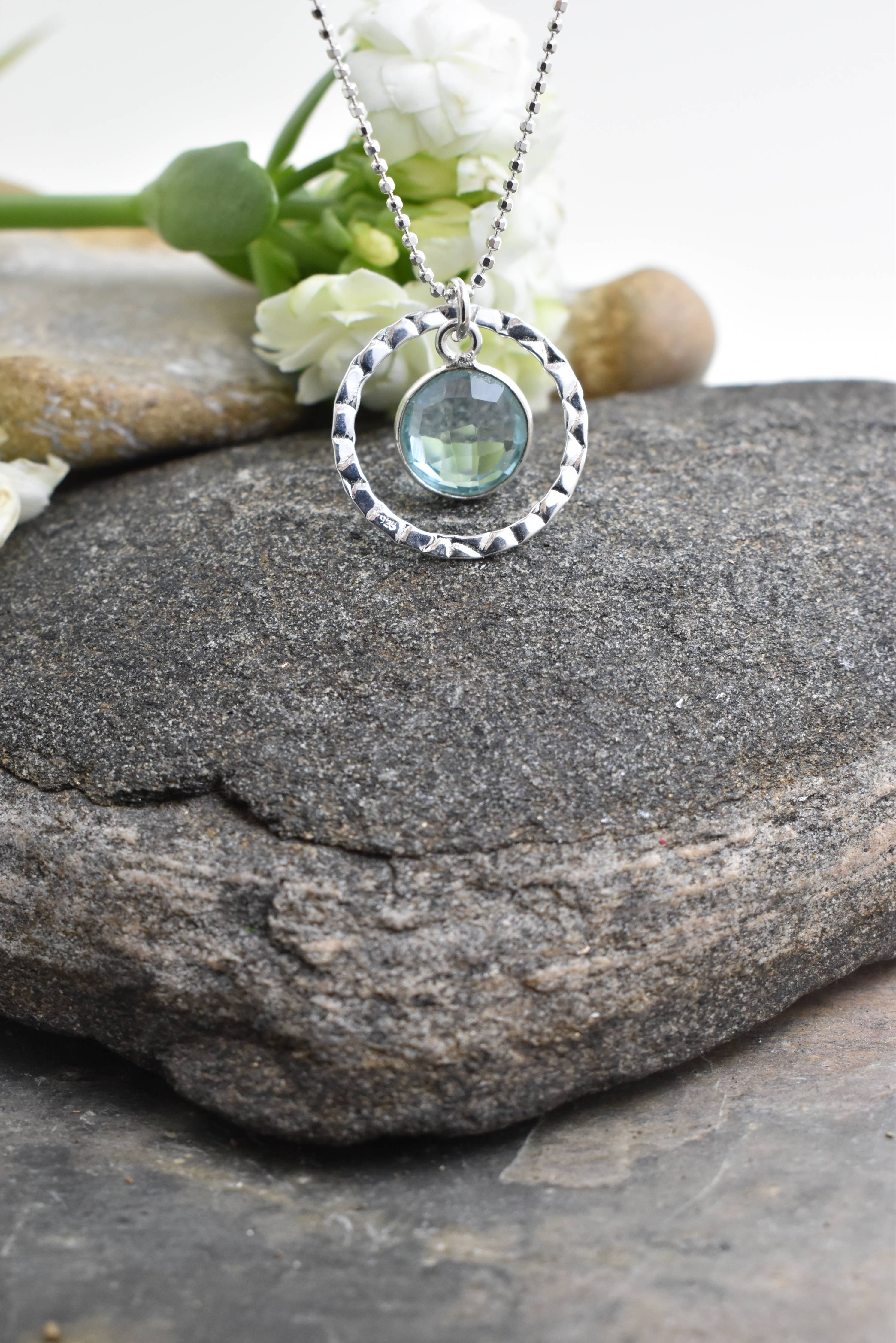 Sterling Silver Sky Blue Topaz Necklace