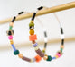 Colorful beaded Gold hoop earrings