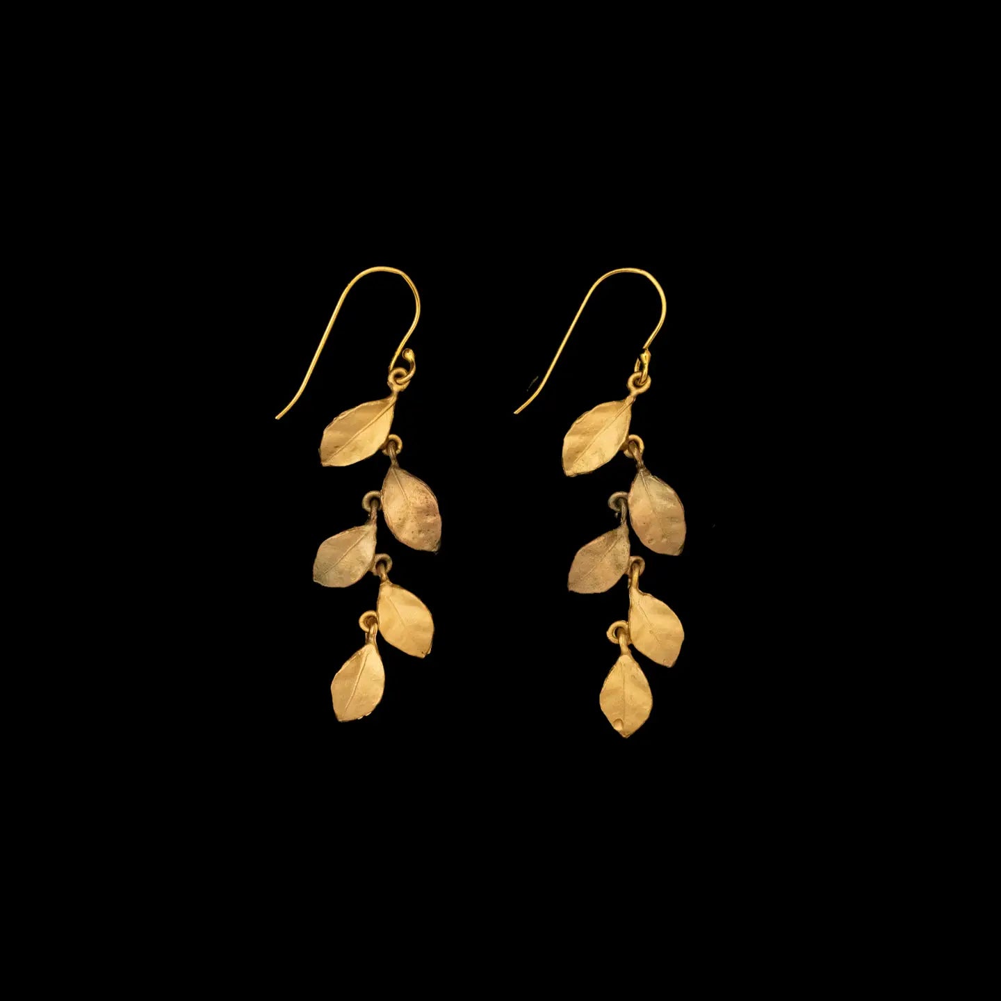 Golden Autumn Long Wire Earrings