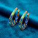 Dazzling KE-8315 18K Gold Plate Crystal Hoop Earrings shining brighter than your ex's excuses.