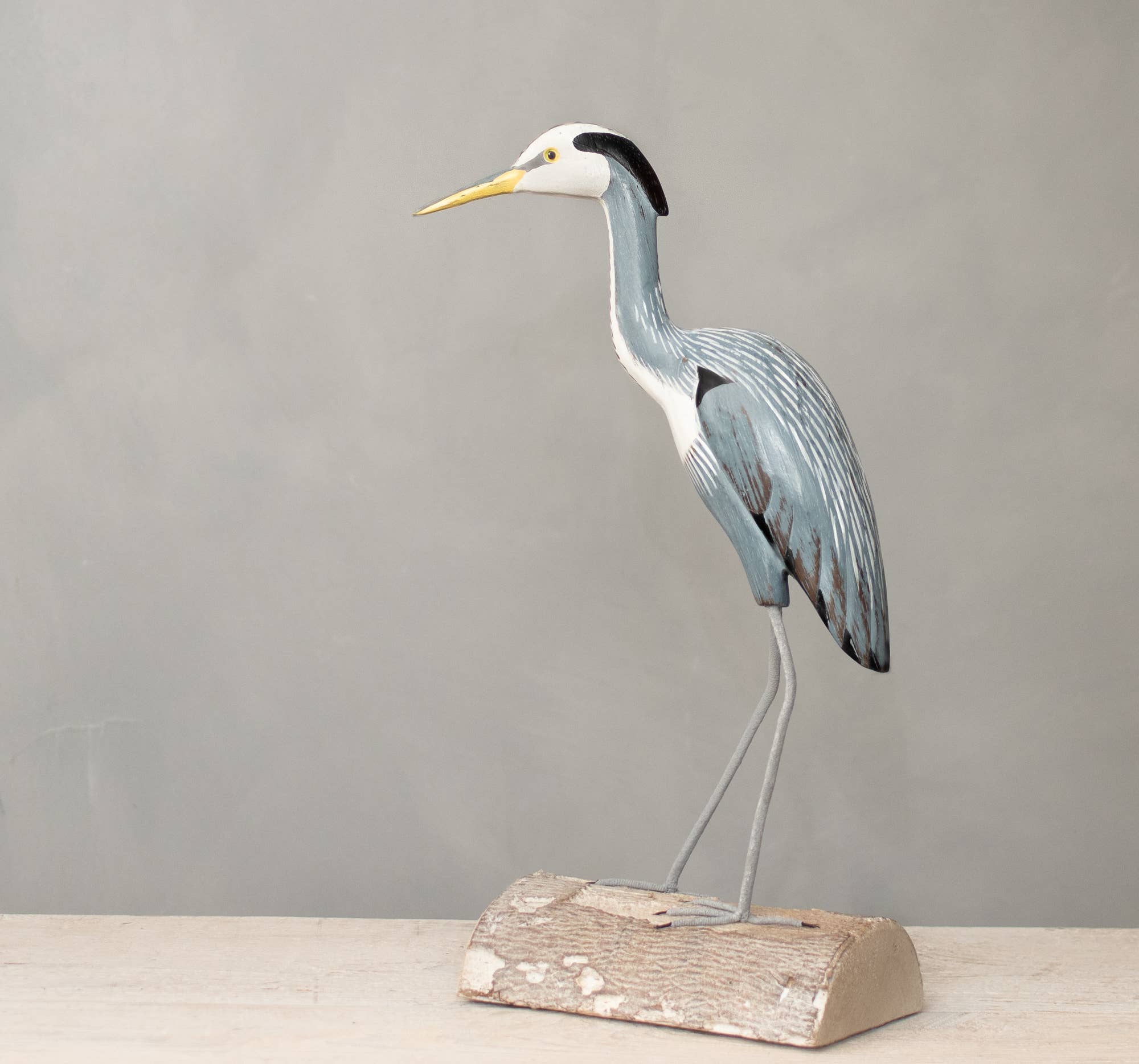 Heron - Great Blue - Medium- 14"H - Carved Ornament