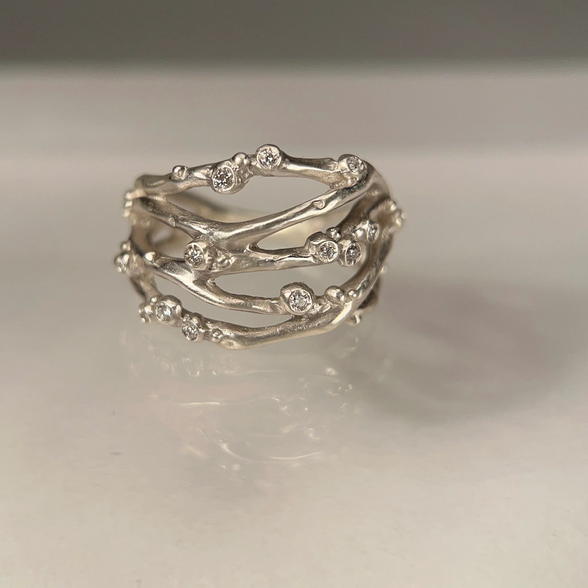 Encrusted 5 Branch Diamond Ring
