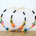 Colorful beaded Gold hoop earrings