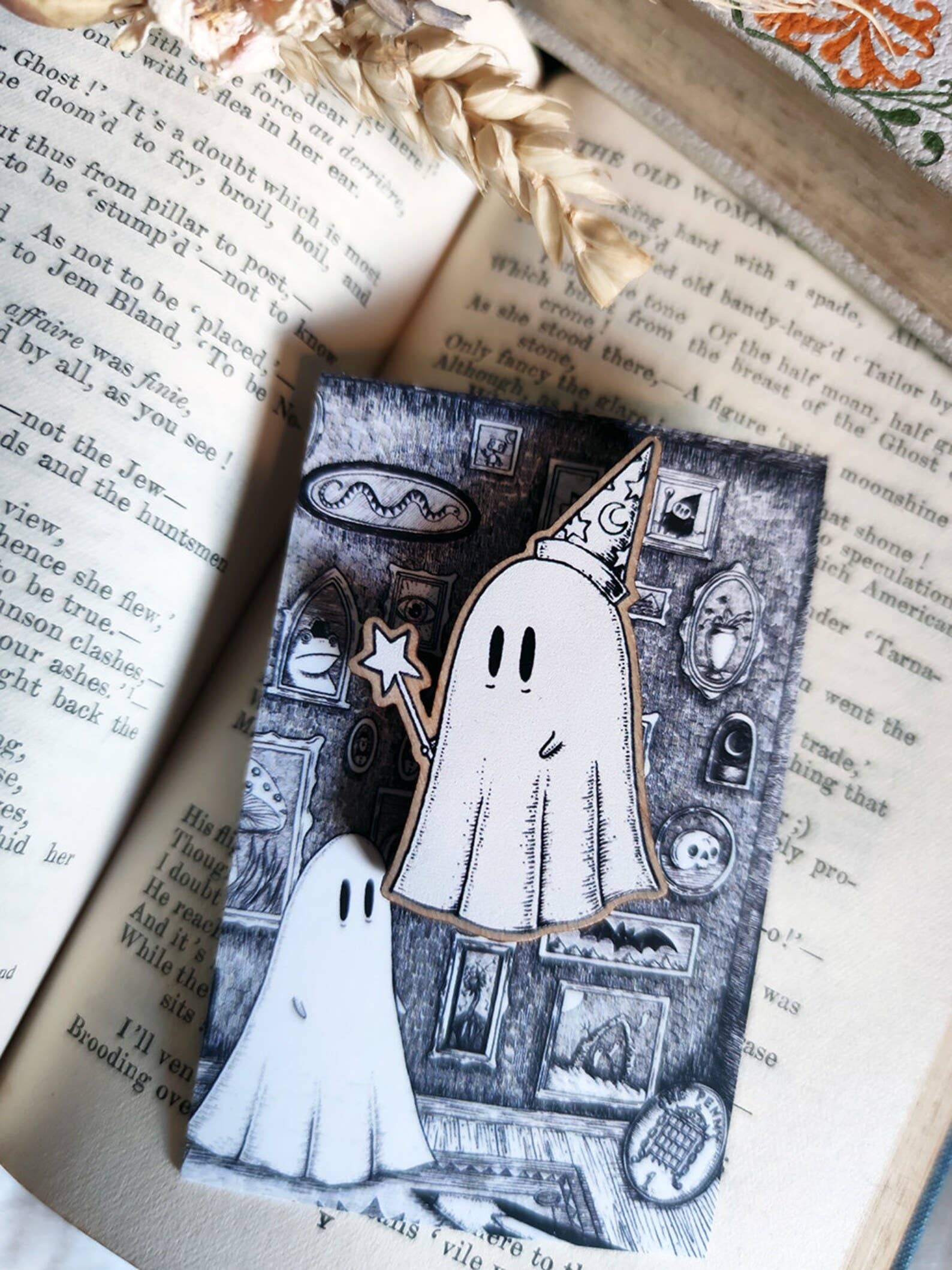 wood wizard ghost pin 