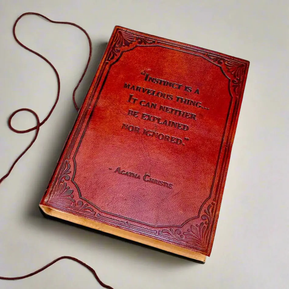 Handmade Leather Quote Journals | 5" x 7" - Perfect for jotting down your brilliant ideas or your grocery list, with a side of charm!