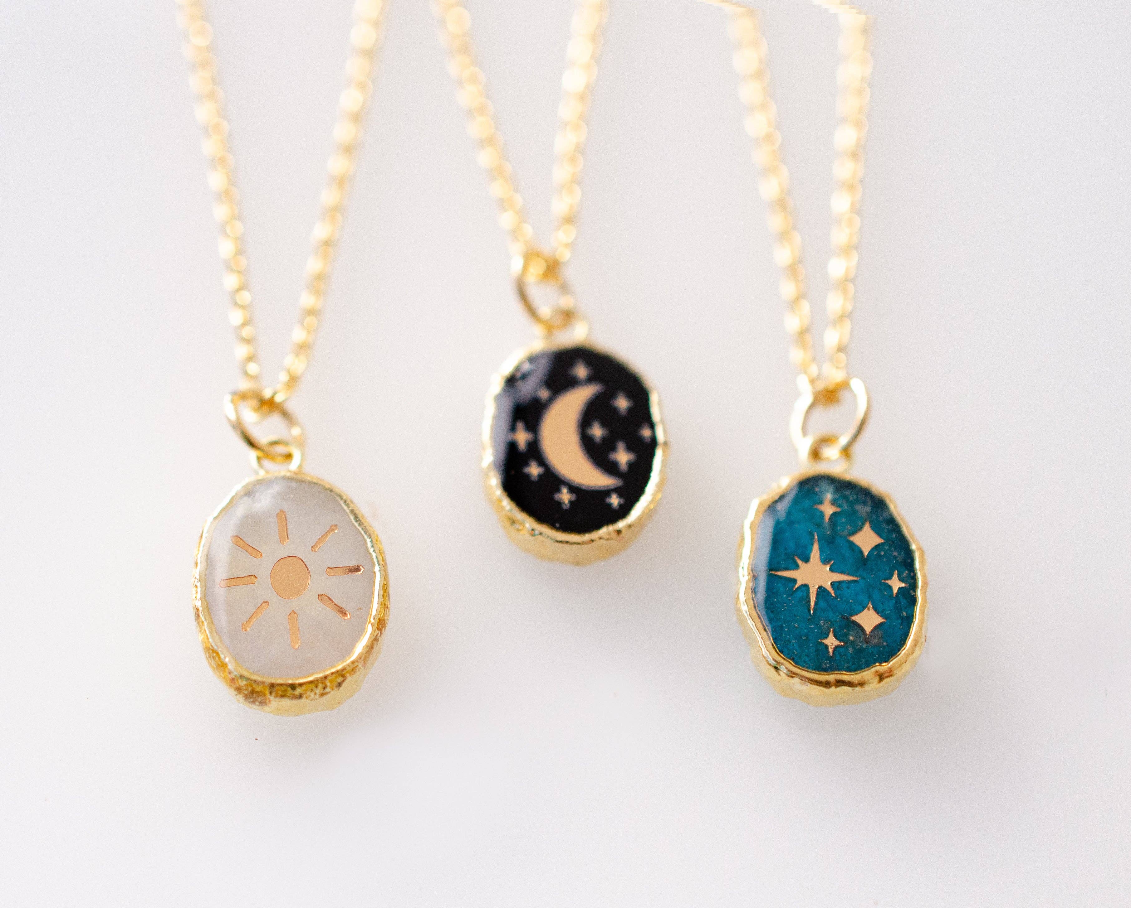 Celestial Gemstone Pendant Necklace