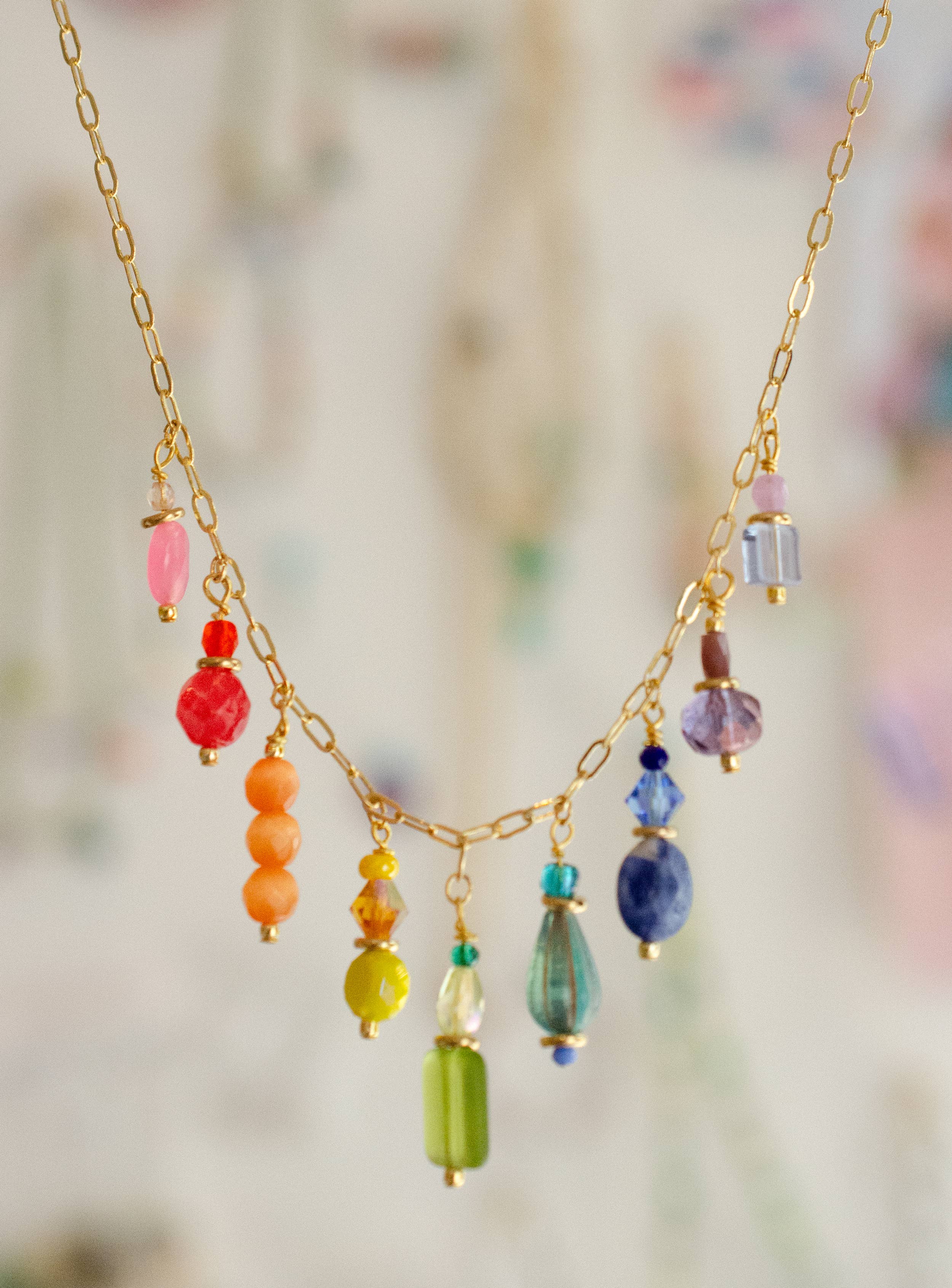 Rainbow Charm Necklace - Mosaic