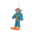 Felt Diver ornament wearing a blue suit with orange boots and gray goggles