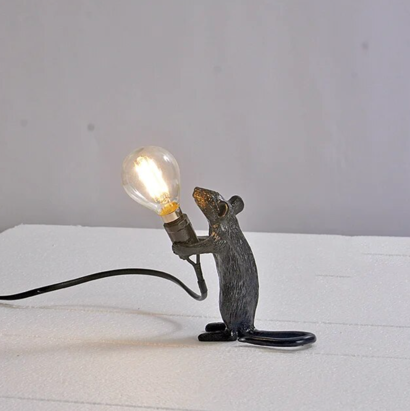 Black Mouse Resin Night Light | Creative Lamp