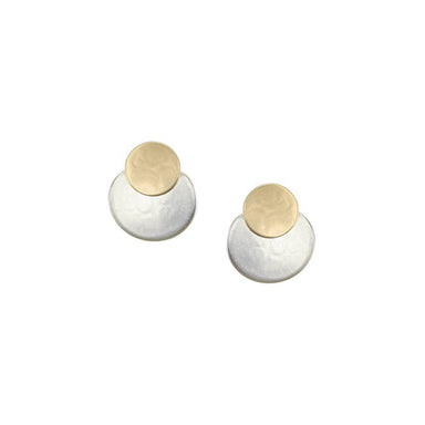 Layered Discs Post Earrings by Marjorie Baer, handcrafted jewelry made in California