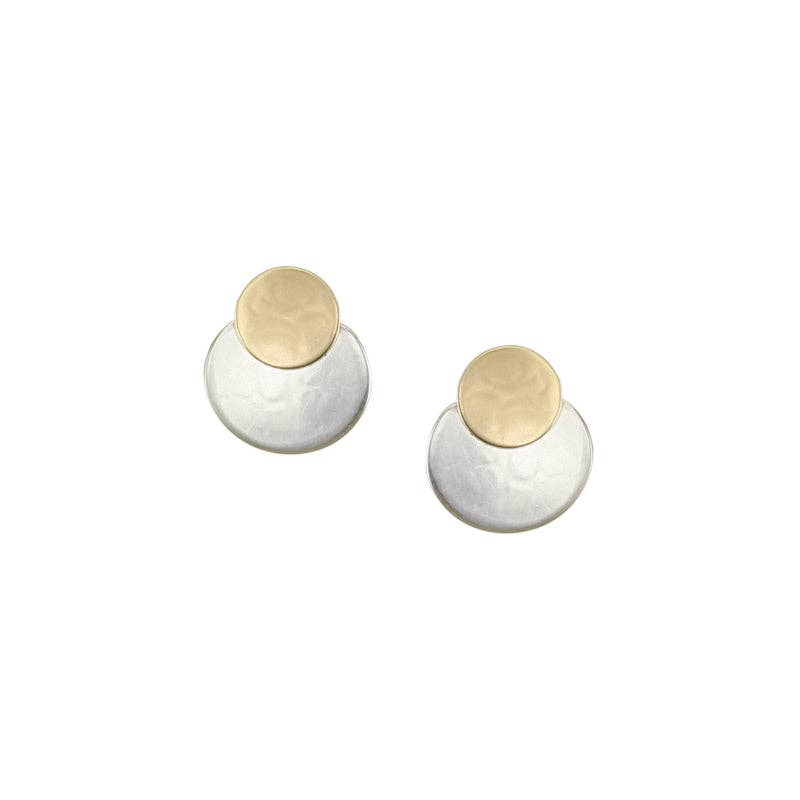 Layered Discs Post Earrings by Marjorie Baer, handcrafted jewelry made in California