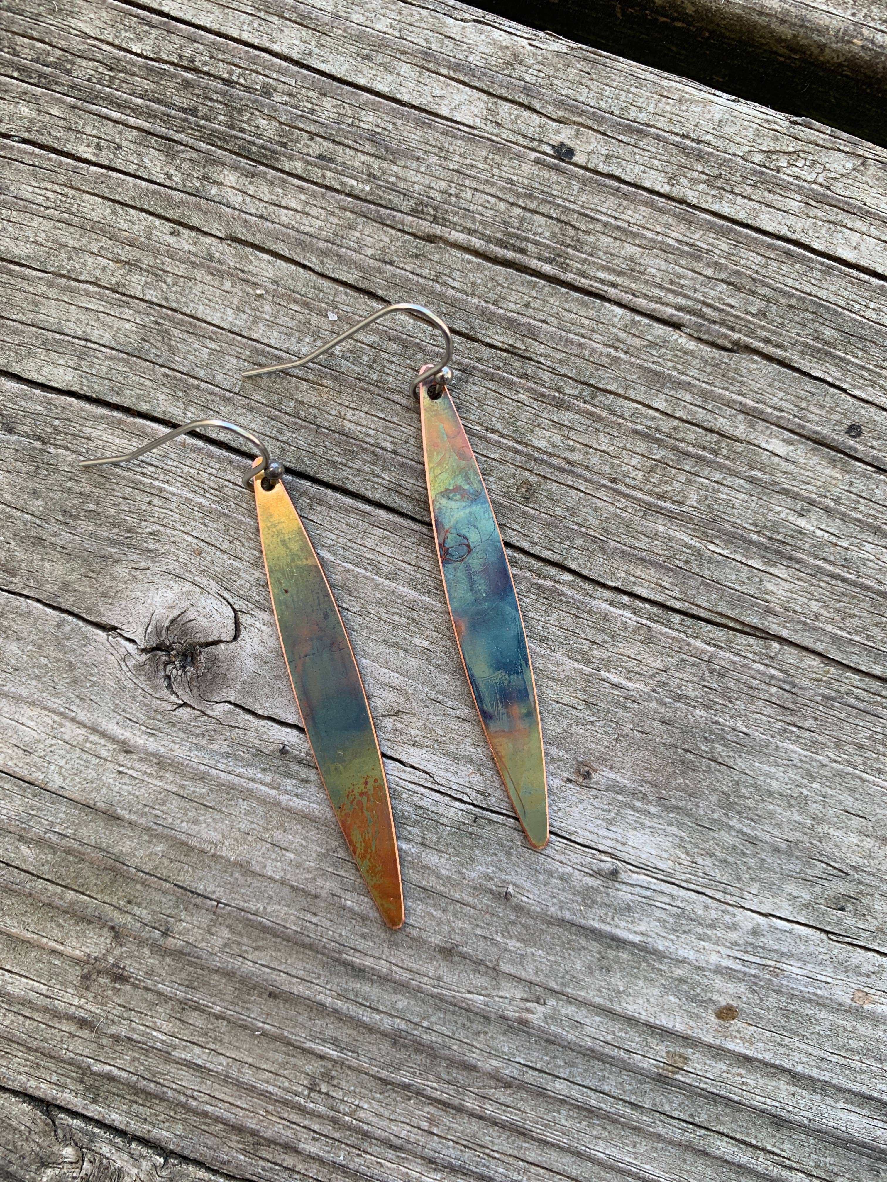 Long Oval dangle earrings